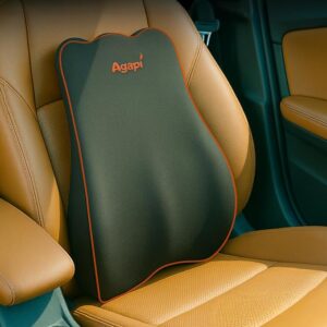 Agapi Elite Pro Car Backrest Cushion for Lumbar Support & Back Pain Relief While Driving — 1 Year Warranty | Orthopedic Car Seat Cushion for Comfortable Long Rides | Breathable Cover (Black)