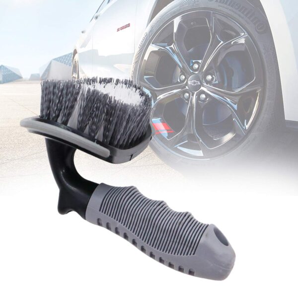 AllExtreme EXCTCB1 T-Type Car Tyre Cleaning Brush Scrubber with Antislip Handle Multi-Functional SUV Tire Wheel Rim Hub Washing Cleaner - Image 3