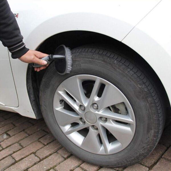 AllExtreme EXCTCB1 T-Type Car Tyre Cleaning Brush Scrubber with Antislip Handle Multi-Functional SUV Tire Wheel Rim Hub Washing Cleaner - Image 4